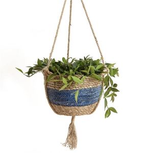 <span class=keywords><strong>Tutto</strong></span> <span class=keywords><strong>per</strong></span> la vite da giardinaggio intrecciata cesto appeso a mano con pianta inclusa vaso di fiori cestini organizzatore in vimini - Product Image 1