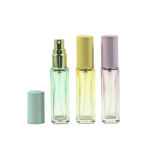 Botella de <span class=keywords><strong>perfume</strong></span> de vidrio de viaje cuadrada colorida de 8ml con pulverizador de bomba de niebla fina de <span class=keywords><strong>metal</strong></span> con tornillo - Product Image 2