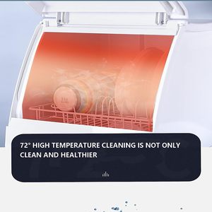 Lave-vaisselle de table ménage petit bureau désinfection à l'ozone lave-vaisselle automatique intégré 800W couleur blanche - Product Image 3