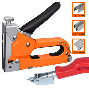 Pistolet à clous manuel pour le travail du bois, longueur de clou maximale de 1 à 2 1/2 pouces, corps en plastique, outil de bricolage avec poignée rouge et extracteur - Product Image 3