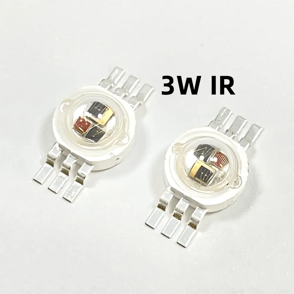 3W 3 in 1 IR Clear Convex Lens 6 Pins 140deg High Power SMD LED Infrared Lamp Chip