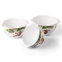 Ensemble de bols et de plateaux ovales en mélamine avec impression personnalisée, décalcomanie intérieure et extérieure en couleur pour le service de nourriture