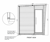 Rumah Sauna Luar Ruangan Kayu Solid Mewah dengan Pintu Kaca Penuh, Lampu LED, dan Pemanas Listrik untuk Halaman Belakang Vila