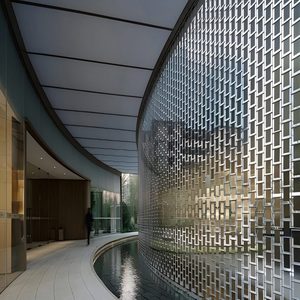 Façade de bâtiment de mur rideau brillant extérieur de mur rideau en aluminium entraîné par le vent - Product Image 4
