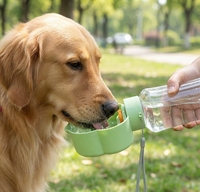 Bouteille d'eau anti-ail pour chien, gamelle de voyage portable 2-en-1 pour chiot, distributeur d'eau et de nourriture pour animaux de compagnie