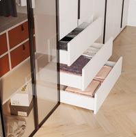 Ensemble complet de personnalisation de chambre moderne et simple avec portes vitrées, dressing, armoires, coiffeuses et baies vitrées