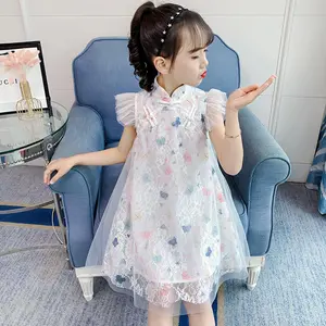 लड़कियों के लिए ड्रेस ग्रीष्मकालीन 2021 नई बेबी पश्चिमी शैली चीनी शैली बच्चों की पोशाक गर्मियों Cheongsam राजकुमारी स्कर्ट