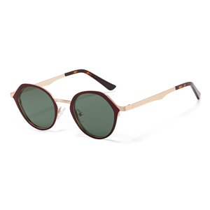Lunettes de soleil ovales personnalisées avec logo, monture en métal pleine bordure, verres dégradés, unisexe, rétro, décontractées, protection UV pour adultes - Product Image 4