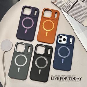 Nouvelle coque de téléphone magnétique scintillante, couleur unie, antichoc pour <span class=keywords><strong>11</strong></span>/12/13/14/15/17 <span class=keywords><strong>Pro</strong></span> Max, pour femmes - Product Image 1