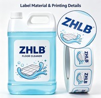 Rouleau d'étiquettes autocollantes imprimées sur mesure, imperméables, laminées, avec logo, pour emballages de détergents, produits chimiques, bidons et bouteilles en plastique