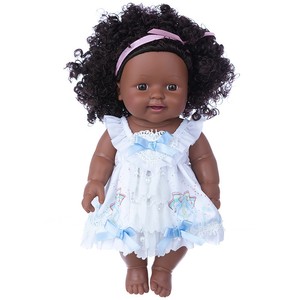 Bambole Reborn in <span class=keywords><strong>Silicone</strong></span> nero in vinile morbido altamente resistente bambola estremamente reale con capelli Afro - Product Image 2