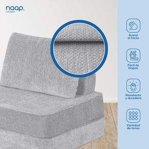 Colchón de espuma convertible plegable Dareko 100% espuma de alta densidad firmeza media 5cm de espesor fácil de mover para sala de estar - Product Image 4