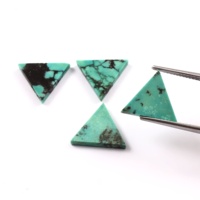 Pierre précieuse authentique naturelle de la marque AMARA, turquoise plate de haute qualité, forme triangulaire, pour la fabrication de bijoux avec une taille de haute technologie