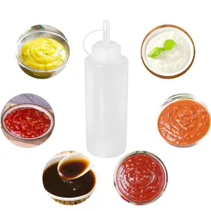Пищевая пластиковая бутылка для кетчупа с крышкой
