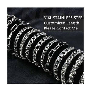 Hip Hop Fashion Bracelet <b>Men</b> Stainless Steel Jewelry Chain Bracelet Wholesale <b>Mens</b> Bracelet Cuban Chian Punk - Product Image 4