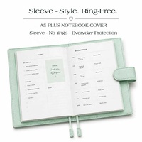 Housse de carnet en cuir Hongbo New A5 Plus pour carnets reliés, à disques ou à spirale, agendas, comme cadeau de bureau/entreprise/papeterie.