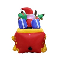 7.2 ft Uzunluğunda Noel Şişme Noel Baba, Ren Geyikleri ve Hediye Kutuları ile Kızaklı, Beyaz LED Işıklar, 190T Polyester Dayanıklı