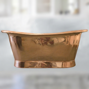 Bañera Independiente de Cobre, Estilo Vintage, Metálica, Hecha a Mano, Ovalada, Decorativa, con Tapa, para Hogar, Baño, Spa, Hotel, Artesanía India - Product Image 1