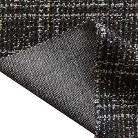 Haute Qualité Designer Stretch TC Tricoté Tweed Tissu Fil Teint Noir Vérifier Jacquard pour Garçons Costumes Décontractés Robes Jupes