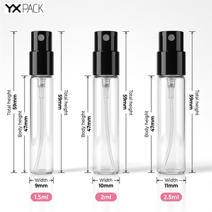 Atomizador de Perfume Mini Portátil de 1.5ml 2ml 2.5ml, Transparente, Recargable, con Bomba de Presión, Botella de Vidrio con Atomizador, Listo para Enviar - Product Image 3