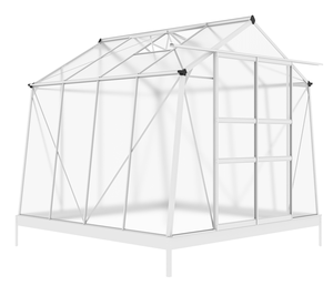 Graines pour mur en pente de 8,1x8,1 pieds pour la plantation de serres de plain-pied extérieures avec base en acier galvanisé cadre en aluminium bâtiment de jardin - Product Image 3