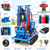 Machine de forage de puits profonds portable et pliable, 35 CV, diesel, hydraulique, pour l'irrigation des terres agricoles, vente chaude