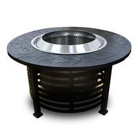 Table de foyer sans fumée en acier inoxydable et fer, écologique, pour bois de chauffage, idéale pour les rassemblements en extérieur dans le jardin