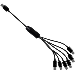 Cable Adaptador <span class=keywords><strong>USB</strong></span> Tipo-C Macho a <span class=keywords><strong>6</strong></span> <span class=keywords><strong>Micro</strong></span> <span class=keywords><strong>USB</strong></span> de 5 Pines Macho, Divisor en Y, Sincronización de Datos y Carga, con Blindaje Trenzado, para Teléfono Móvil - Product Image 4