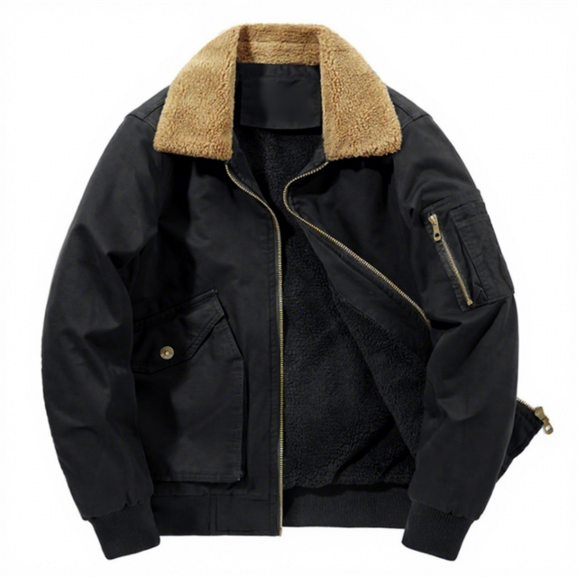 Men's Loose Fit Winter Puffer Jacket Fleece Lined Cotton-Padded Zipper Front Streetwear