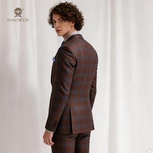 Traje de Hombre de Alta Gama, Tres Piezas, Corte Entallado, Traje de Novio Juvenil <span class=keywords><strong>para</strong></span> Negocios y Ocio, Traje a Cuadros - Product Image 3