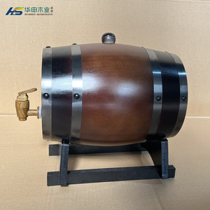 Dispensador de barril de vino de roble macizo pequeño para bebidas y agua Estante de whisky de madera barato con diseño decorativo pintado - Product Image 4