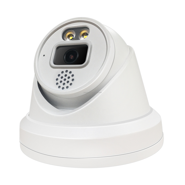 Metal Turret Dual Light IP Camera Wide Angle 2.8mm 5MP 25FPS WDR Network Camera VCA AI Camera with People Flow Counting NDAA