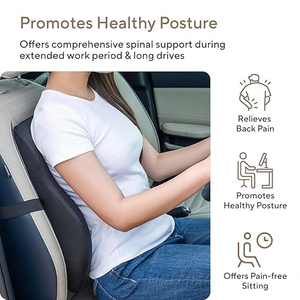 <b>Office</b> <b>Chair</b> <b>Lumbar</b> <b>Support</b> Cushion Relieve Back Pain Improve Posture Memory Foam Seat Back Seat Cushions & Pillow for <b>Chair</b> - Product Image 4
