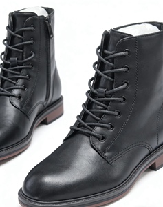 <span class=keywords><strong>Stivali</strong></span> da <span class=keywords><strong>Uomo</strong></span> di Alta Qualità con Cerniera e Lacci, Suola Nera con Cuciture, <span class=keywords><strong>Stivali</strong></span> Eleganti e Casual per <span class=keywords><strong>Uomo</strong></span> - Product Image 4