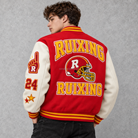 Fabricant de vestes Letterman en cuir, vestes de baseball universitaires brodées sur mesure, vêtements d'équipe, streetwear