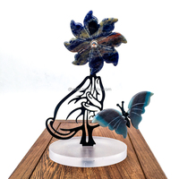 Vente en gros de papillons en cristal naturel Sodalite et Agate mousse, artisanat en matériaux mixtes pour la guérison et la décoration