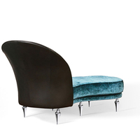 Mobilier de salon, chaises de salon, cuir noir, pied en métal, chaise de salon rembourrée, chaise inclinable en velours bleu, nouvelle collection