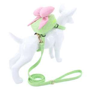 Mochila pequeña con lazo de pana, <span class=keywords><strong>collar</strong></span> de correa de perro bonito para varios tamaños, <span class=keywords><strong>collar</strong></span> de perro aceptado personalizado, juego de arné<span class=keywords><strong>s</strong></span> de correa doble para perros y gatos - Product Image 4