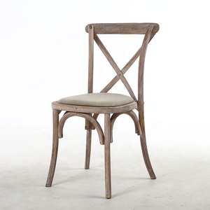 アンティーククラシック中国製トゥーンウッドクロスバック木製椅子モダンビンテージアパートパークワークショップ用 - Product Image 5