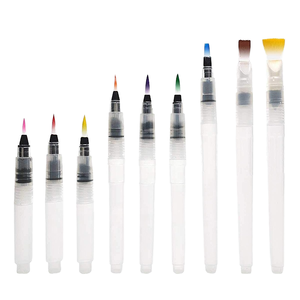 Super Easy-to-Use 9pcs Watercolor <b>Brush</b> <b>Pens</b> Set for Beginners & Kids <b>Water</b> Soluble Plastic Handle /Nylon Hair - Product Image 1