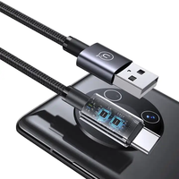 USAMS kabel Usb Data isi daya cepat, kabel Usb Data pengisian daya Cepat tipe C, proteksi pintar kepang nilon aluminium paduan, pengisi daya Cepat SJ663 5V 3A baru