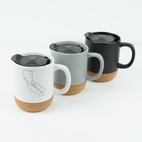 Mug de voyage classique en céramique avec base en liège antidérapante pour le bureau, les affaires, les cadeaux d'entreprise - Vente en gros promotionnelle