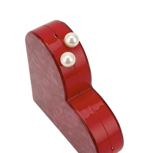 กระเป๋าคลัทช์อะคริลิครูปลายหัวใจสีแดงของผู้หญิงกระเป๋าถืองานราตรีแฟชั่นฤดูร้อนกระเป๋าคาดลำตัวแบบลำลองสำหรับงานปาร์ตี้ - Product Image 3