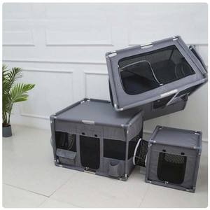 ถ้ำผ้าอ็อกซ์ฟอร์ดทรงสี่เหลี่ยมผืนผ้าคฤหาสน์สำหรับแมวหรูหราพร้อมกล่องสวรรค์สองห้อง - Product Image 4