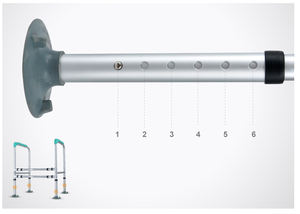 Barres d'appui de toilette sans barrière de sécurité brossées en forme de L Barre d'appui antidérapante pour personnes handicapées et âgées - Product Image 5