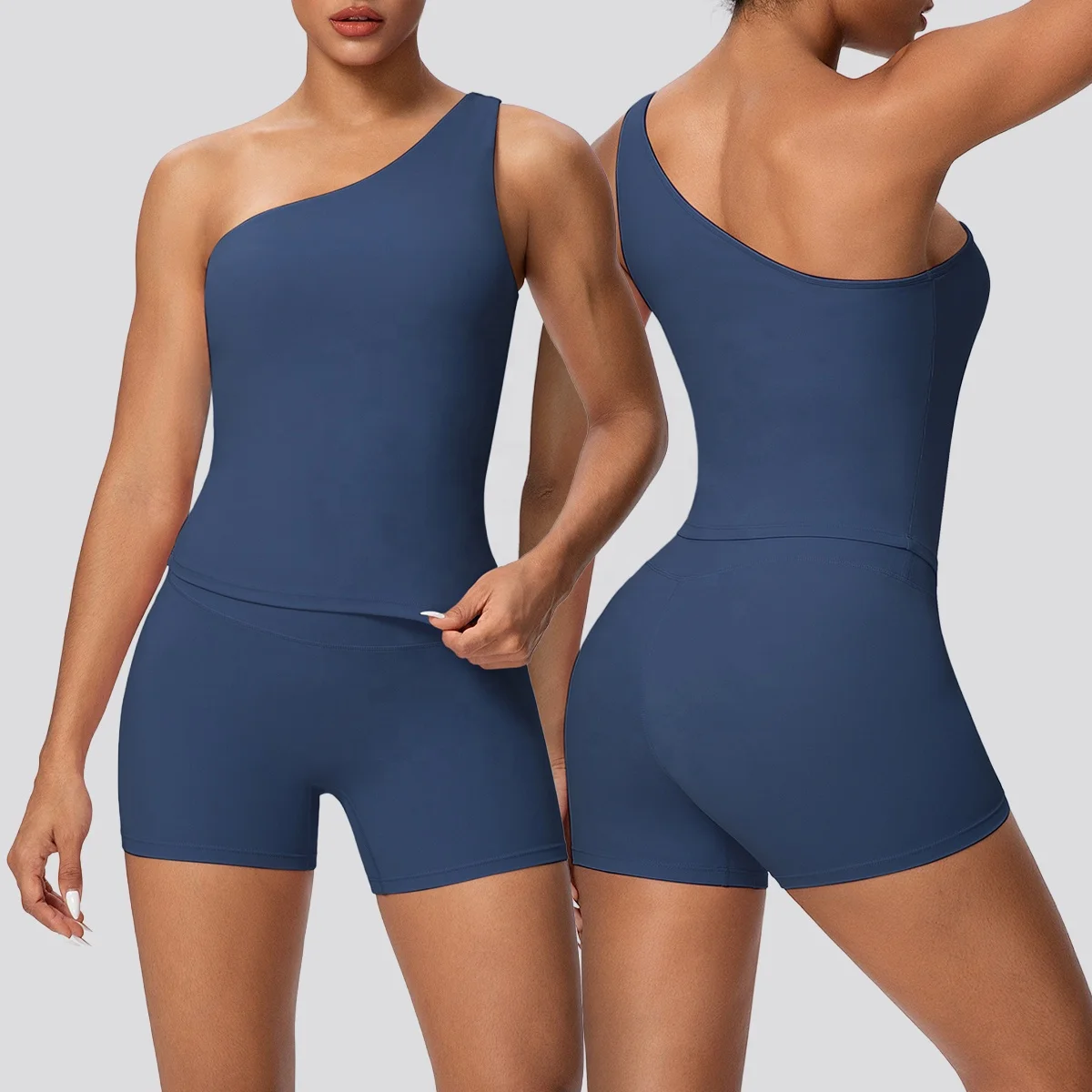 Customized Yoga Leggings Sports Top for Running Yoga Gym Fitness Summer Breathable Fitness Women's Shorts Sets