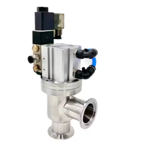 Válvula de aleta de vacío neumática de acero inoxidable, válvula de ángulo <span class=keywords><strong>KF</strong></span> de vacío tipo L - Product Image 3