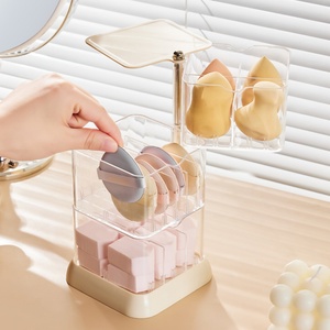 Creative Transparent Rotating <b>Makeup</b> Storage <b>Box</b> Dustproof Multi-layer Beauty Jewelry Storage Rack Storage <b>Box</b> with Lid - Product Image 2