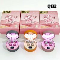 Écouteurs sans fil TWS Q132 à clip d'oreille, type-C, pour gaming et musique, avec miroir de maquillage et écran LED, pour le sport