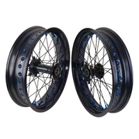 Ensemble de roues Supermoto 17 pouces pour moto électrique tout-terrain haute puissance 17x3.5 17x3.0, moyeux en aluminium CNC, pièces de conversion Motard pour la course